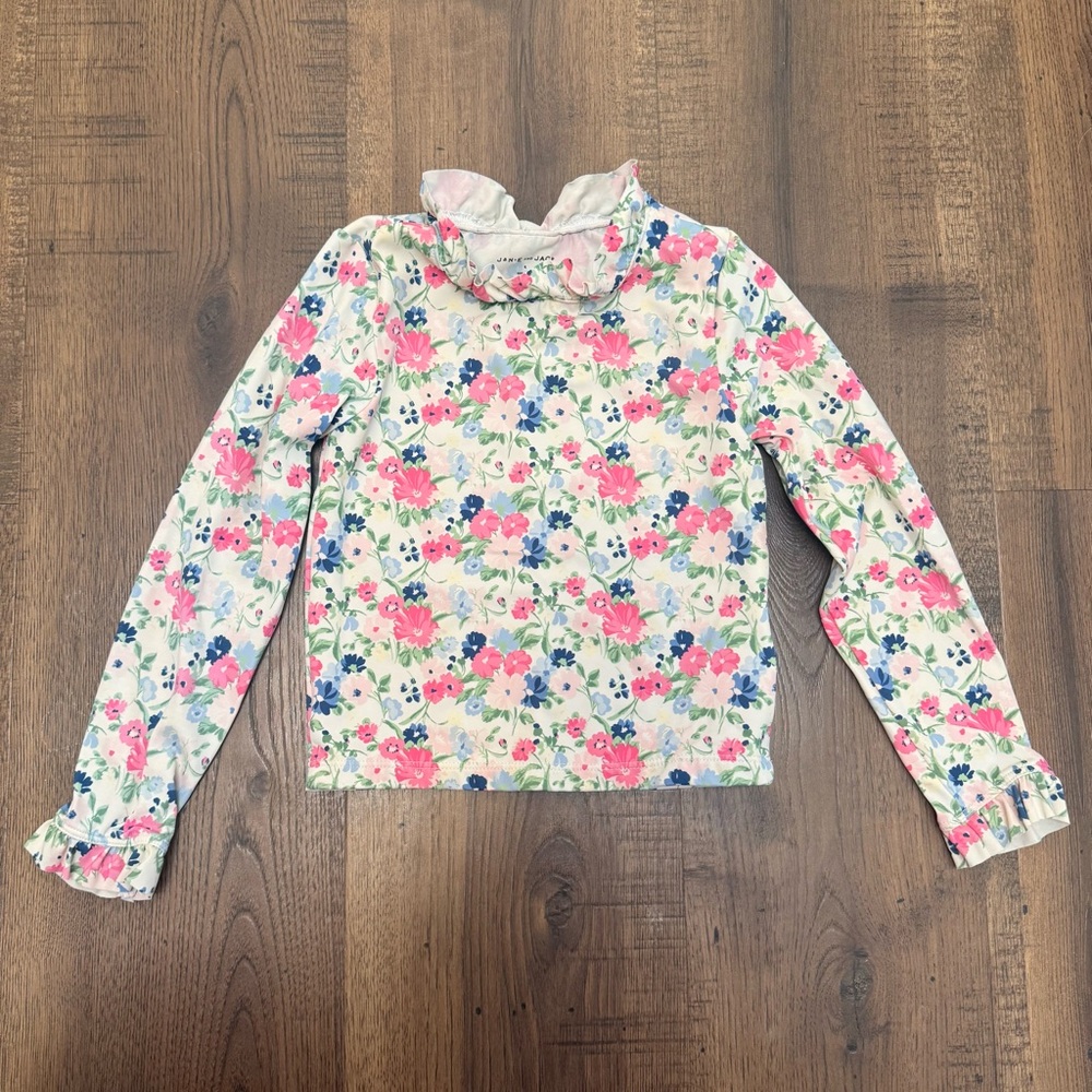 JANIE and JACK Ruffled Rash Floral Long Sleeve Guard Swim Girls 5